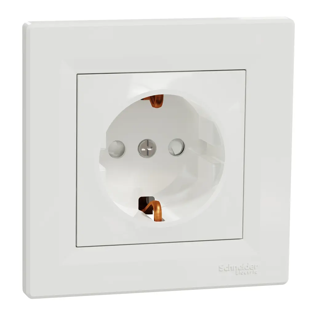 Розетка Schneider Electric ASFORA зі штор. біла (EPH2900221) - фото 2