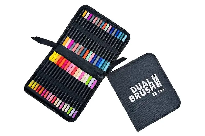 Набір двосторонніх акварельних маркерів на водній основі Dual Brush Pens 36 шт.
