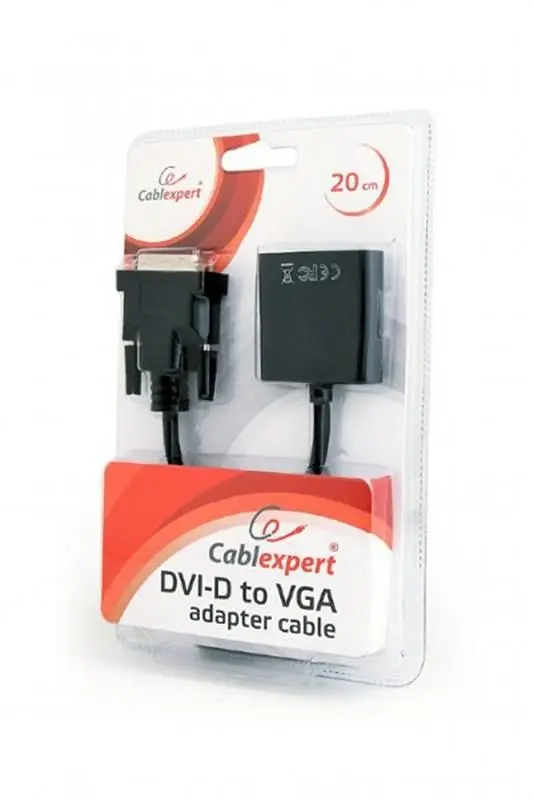 Адаптер Cablexpert DVI - VGA (M/F), 0.2 м, Black (AB-DVID-VGAF-01) - фото 2