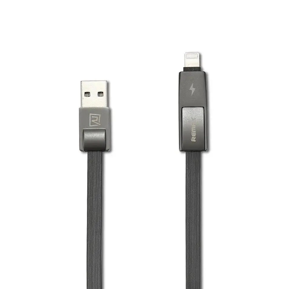 Кабель Remax RC-042t Strive USB - Lightning + micro USB (M/M), 1 м, Black (6954851272939) - фото 2