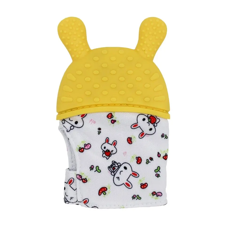 Прорезыватель-перчатка Зайка Yellow на липучке (BB-346-B-2) - фото 2