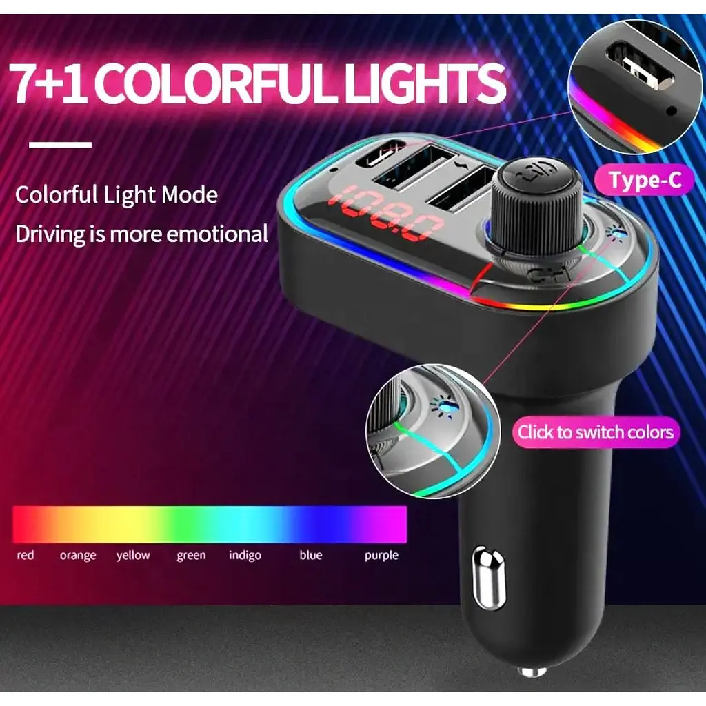 FM трансмітер модулятор Borofone C12 з Bluetooth 5.0 USB чорний - фото 8