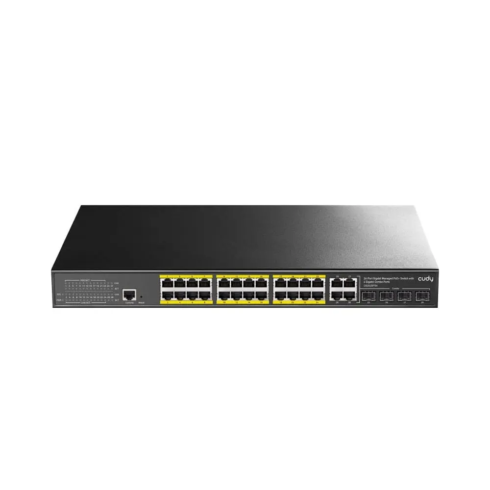 PoE-комутатор 29-портовий керований L2 Cudy GS2028PS4-300W гігабітний з 24 портами PoE, 300W (73-00540) - фото 2