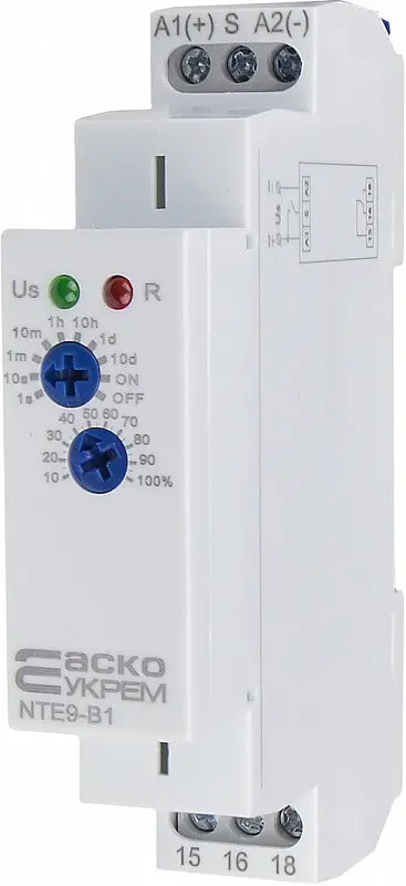 Реле часу на затримку вимкнення NTE9‑B1 AC/DC 12‑240V АСКО‑УКРЕМ (A0010240003) - фото 2