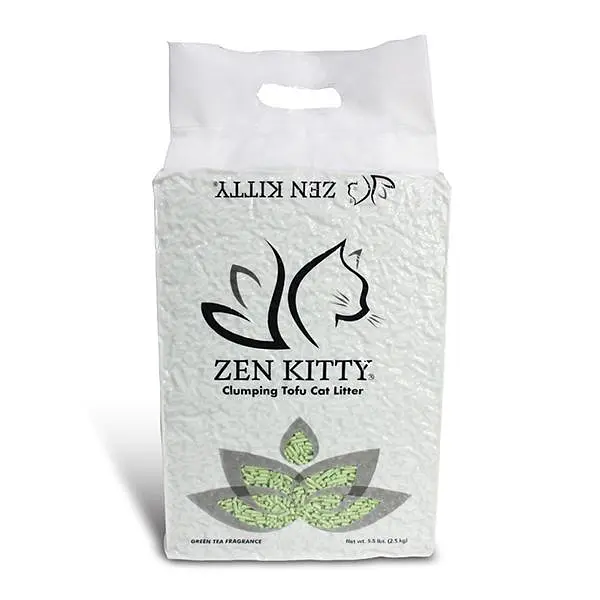 Грудкуючий соєвий наповнювач ZenKitty Clumping Tofu Green Tea Зен Кітті Тофу Зелений Чай для котячого туалету 2.5 кг (20040)