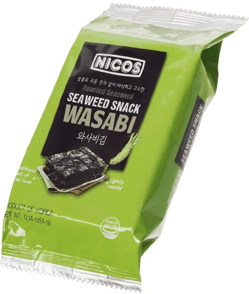 Чіпси з морських водоростей Nicos Seaweed Snack Wasabi 4г - фото 2
