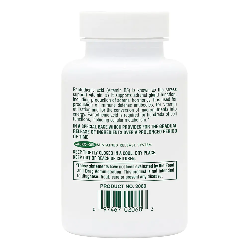 Витамины и минералы Natures Plus Pantothenic Acid 1000 мг 60 таблеток - фото 3