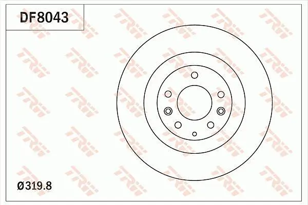 Диск гальмівний вентильований Mazda Cx-9, CX-7, Ford 06-25р TRW (DF8043) - фото 4