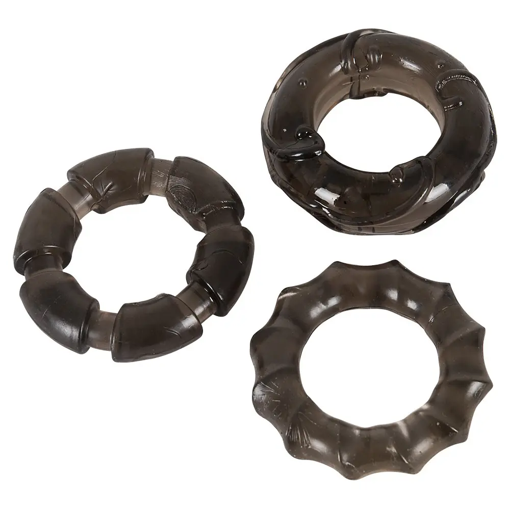 Набір із 3 ерекційних кілець із різними текстурами Orion Stretchy Cock Rings, 2.4 см