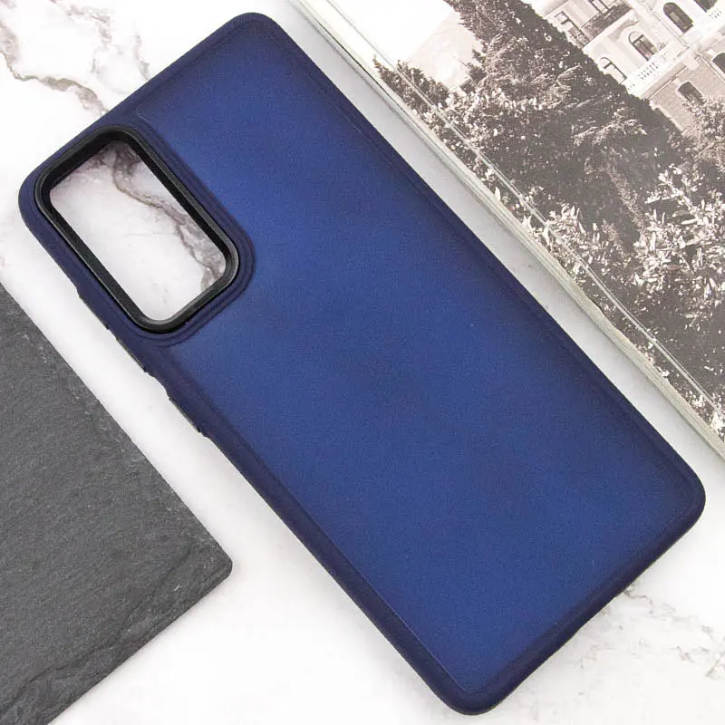 Чохол TPU+PC Lyon Frosted для Motorola Moto G24 / G04 / E14 Navy Blue - фото 4