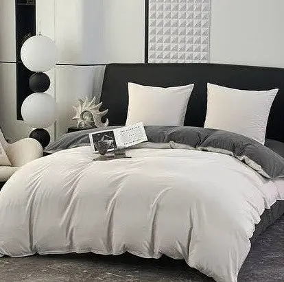Постільна білизна L&M Home Textiles євро розмір з вареної бавовни не вимагає прасування 100% бавовна 200х230 см Молочний Туреччина - фото 2