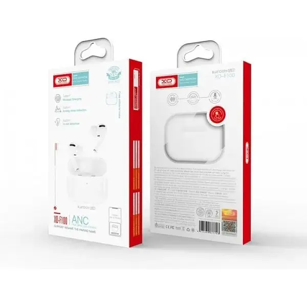 Бездротові навушники XO F100 Bluetooth Earphone Sensor and Wireless Charging білі 6920680877706 - фото 2
