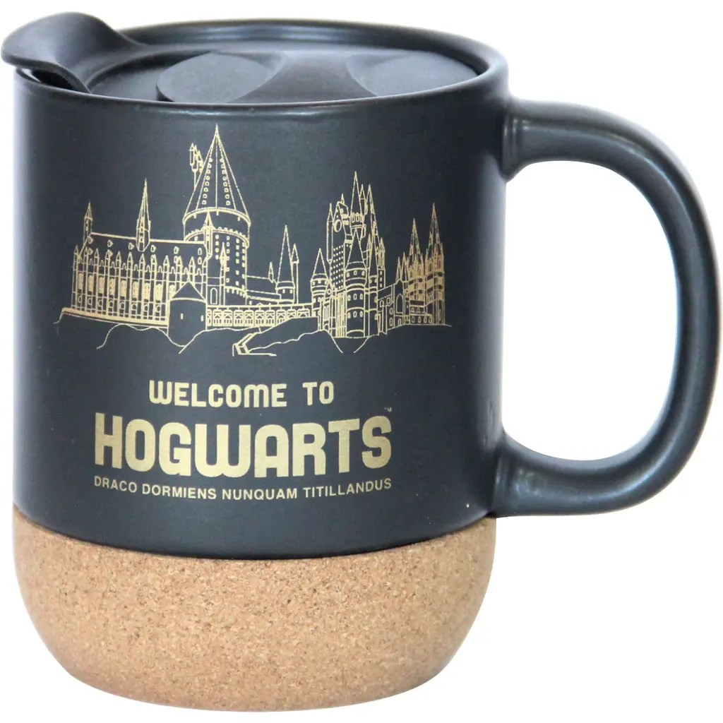 Кружка керамическая Warner Bros. Harry Potter Hogwarts с крышкой и подставкой 340 мл черный (55001785) - фото 2