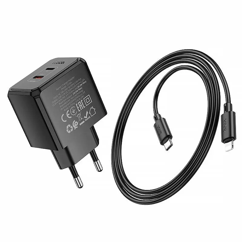 МЗП Hoco CS16A Wish PD20W (1USB-C/1L) + кабель Type-C to Lightning Black - фото 5