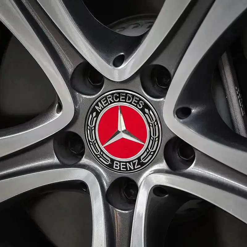 Ковпак колеса Mercedes Червоний з чорним d=75мм пластик 1 шт (ковпачок, заглушка диску) - фото 3