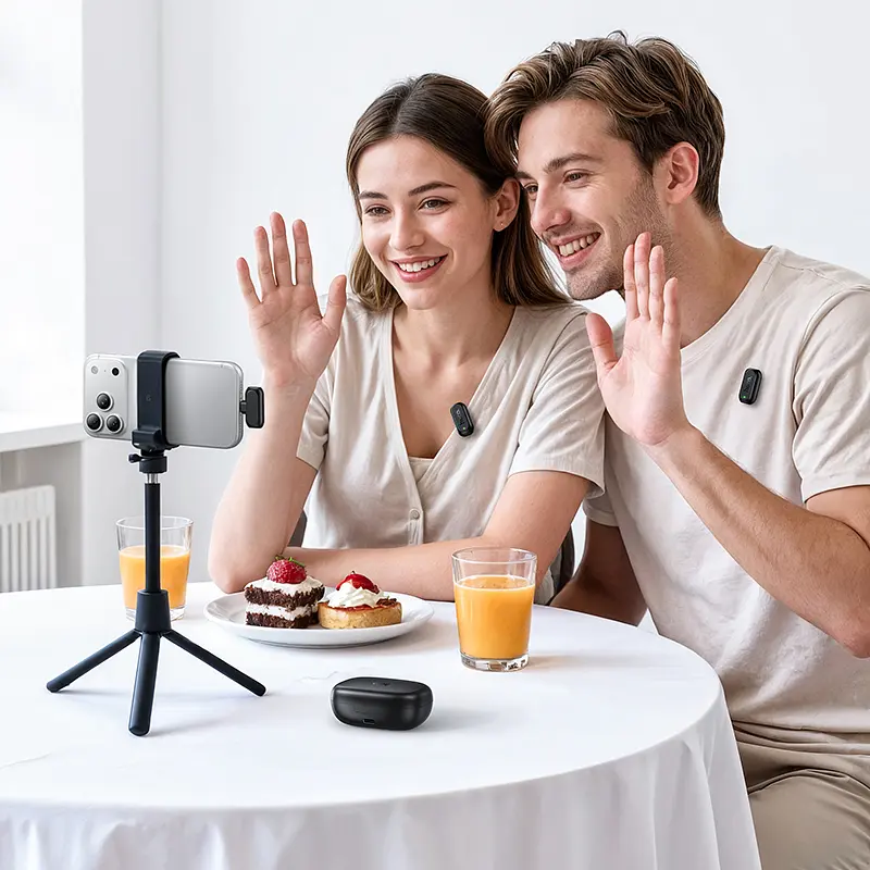 Бездротова мікрофонна система HOCO L26 Type-C Smart AI noise reduction wireless microphone Black (6942007677011) - фото 9