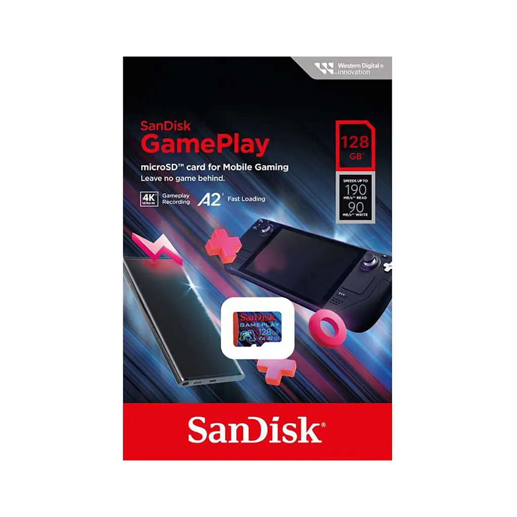 Карта пам'яті SanDisk 128GB microSD class 10 UHS-I U3 V30 A2 GamePlay (SDSQXAA-128G-GN6XN) - фото 3