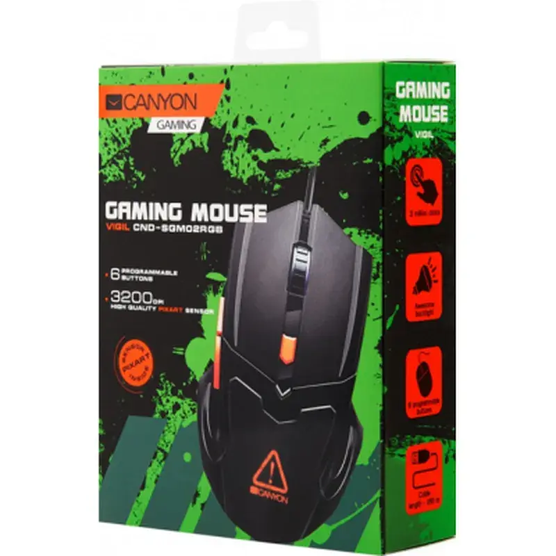 Мишка Canyon Vigil USB Black (CND-SGM02RGB) - фото 5