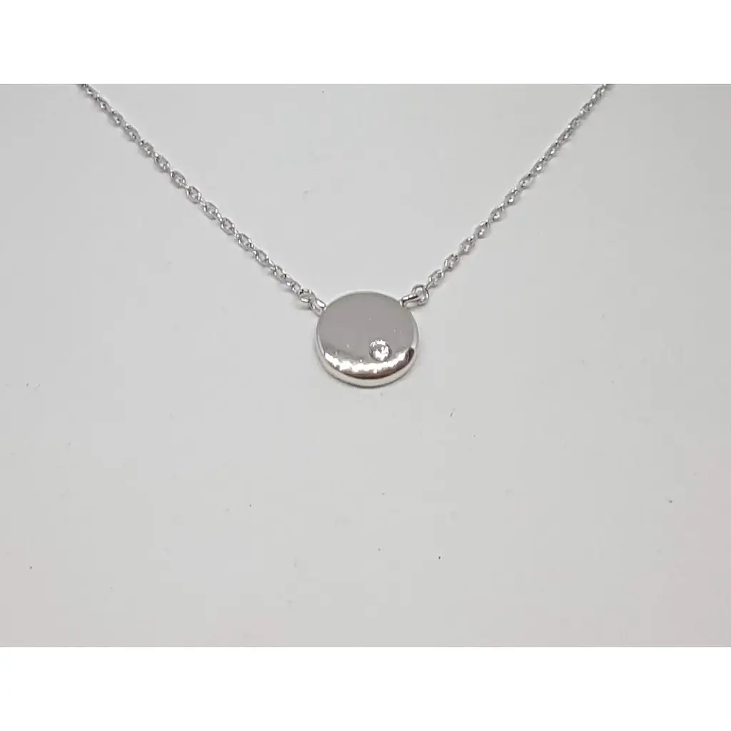 Серебряное колье Подиум с фианитом. CN1403 - фото 3