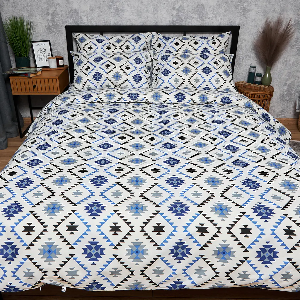 Підковдра Moon&Star Бязь Gold Люкс Blue Mosaic Полуторна 143x210 см - фото 2