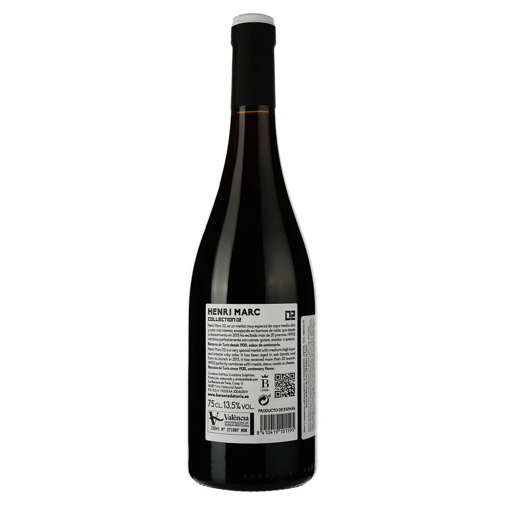 Вино Baron de Turis Henri Marc 02 Merlot DOP Valencia 2021 червоне сухе 0,75 л - фото 2