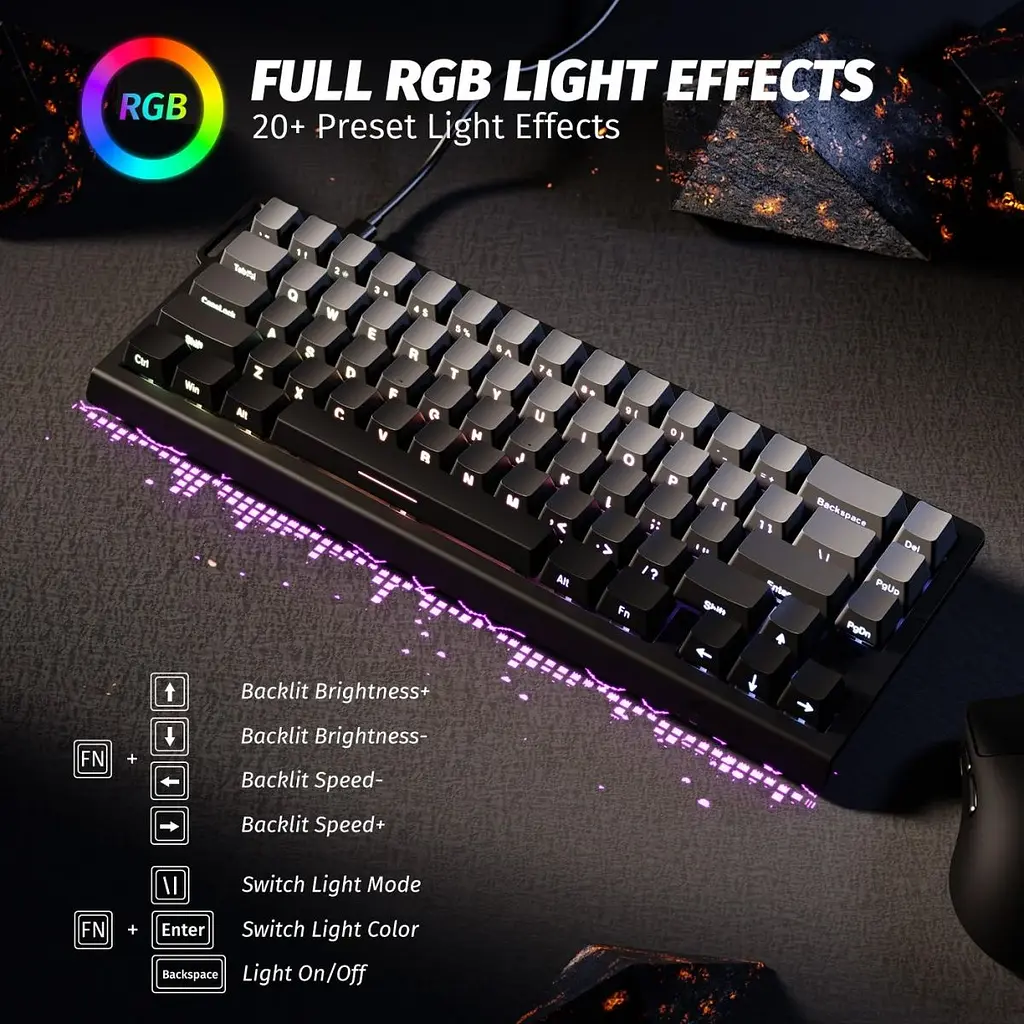 Клавіатура Attack Shark X68 HE RGB Magnetic Linear Switches Black Gradient (AS-6972792471037-MN) [176656] - фото 5