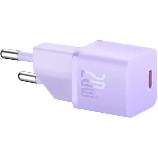Сетевое зарядное устройство Baseus GaN5 Fast Charger Mini 1C 20W Purple (CCGN050105) [105944] - фото 3