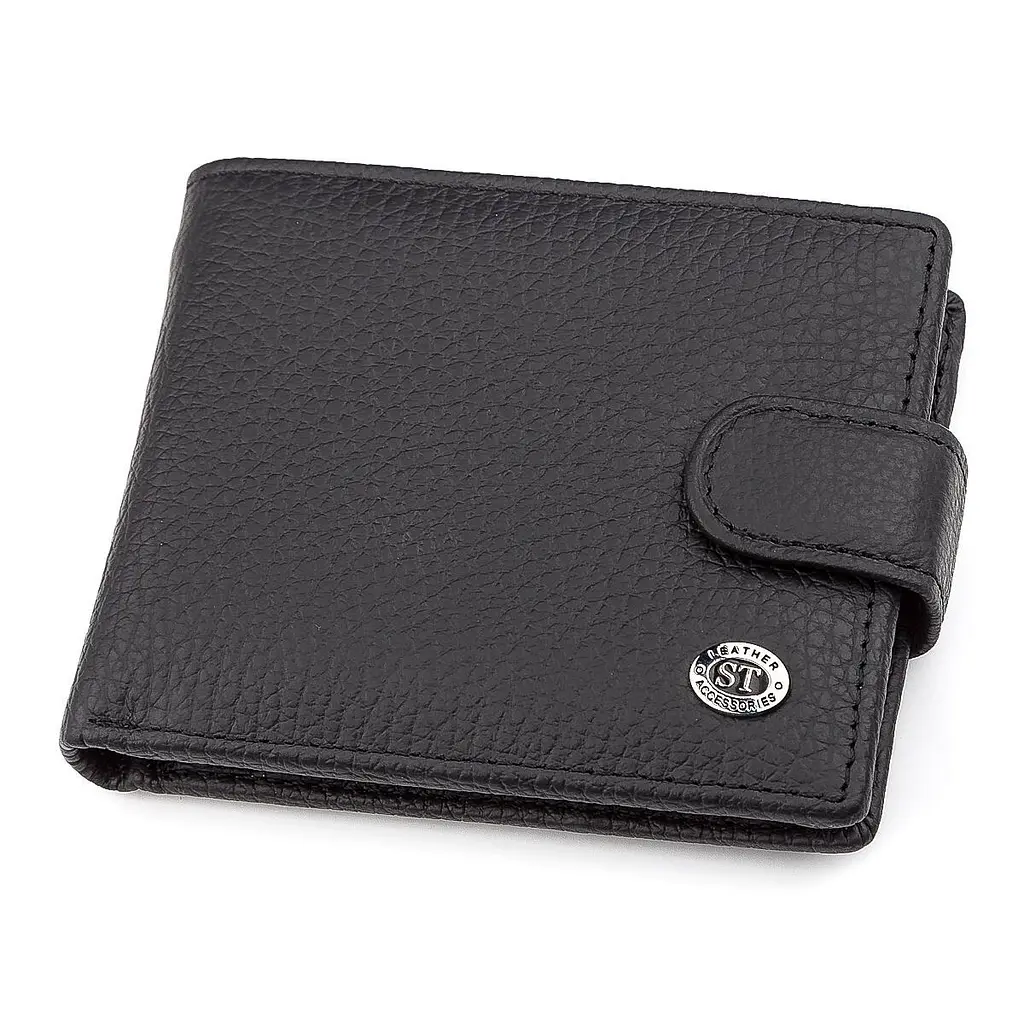 Чоловічий гаманець ST Leather 18316 (ST114) чорний шкіряний - фото 5