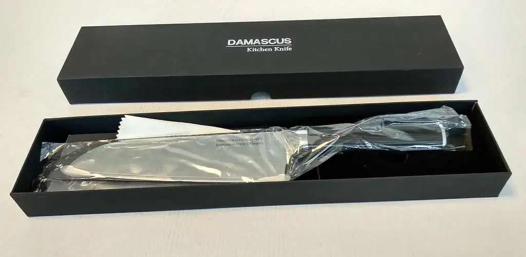 Ніж сантоку 18 см Damascus DK-HJ 6003 AUS-10 Дамаська сталь 67 шарів - фото 7