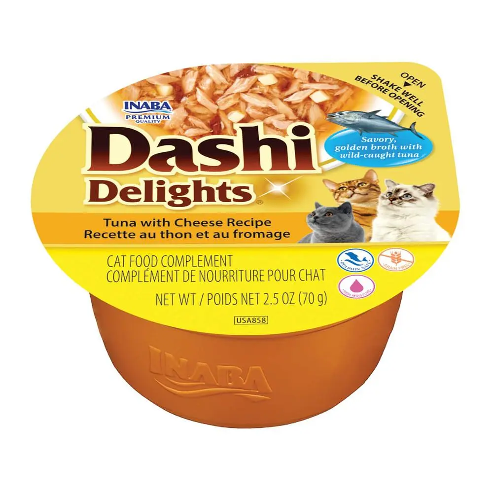 Ласощі для котів INABA Dashi Delights, тунець із сиром, 70 г
