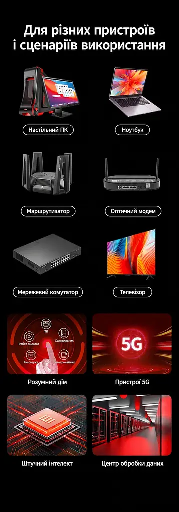 Мережевий кабель Ethernet UGREEN NW153 15 м патч-корд RJ45 штекер ↔ RJ45 штекер Cat 8 теоретично до 40 Гбіт/с 2000 МГц екранування F/FTP в обплетенні жили з чистої міді чорний (30799) - фото 13