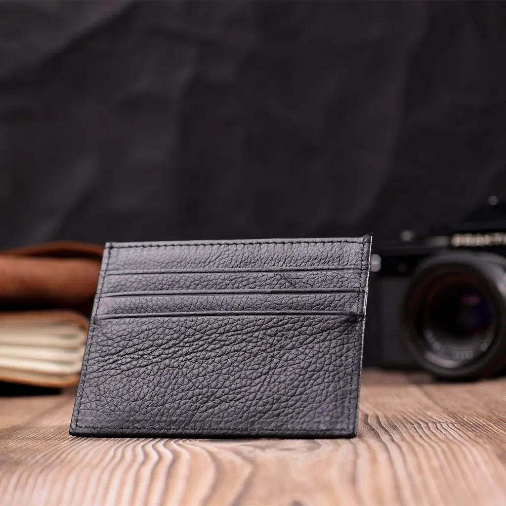 Стильний кард-кейс із натуральної шкіри ST Leather 22447 чорний - фото 8