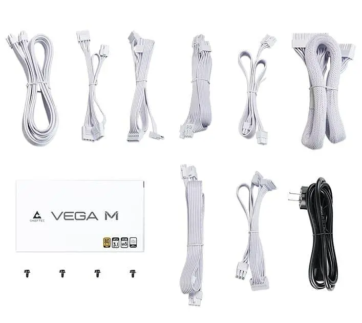 Блок питания Chieftec Vega M 1000W ATX 3.1 80+ Gold White (PPG-1000-CW) - фото 7
