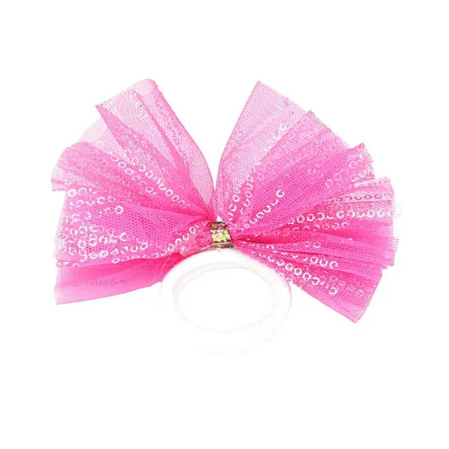 Дитячі резинки для волосся Бантик фатиновий La-beauty 0302-876, 6 шт - фото 3