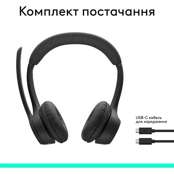Bluetooth-гарнитура беспроводная накладная Logitech Zone 300 Wireless (981-001407) черная - фото 4