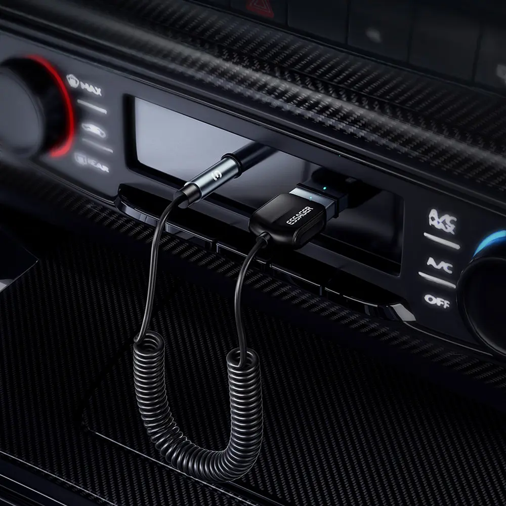Bluetooth-трансмітер Essager Lingfeng USB to 3.5mm Bluetooth 5.0 Сірий (EBT-LF01-P) - фото 4