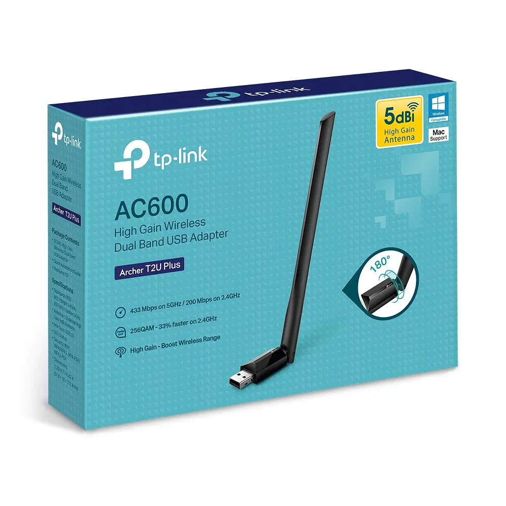 Адаптер WiFi Archer T2U plus AC600, USB TP-Link teh0017385 - фото 8