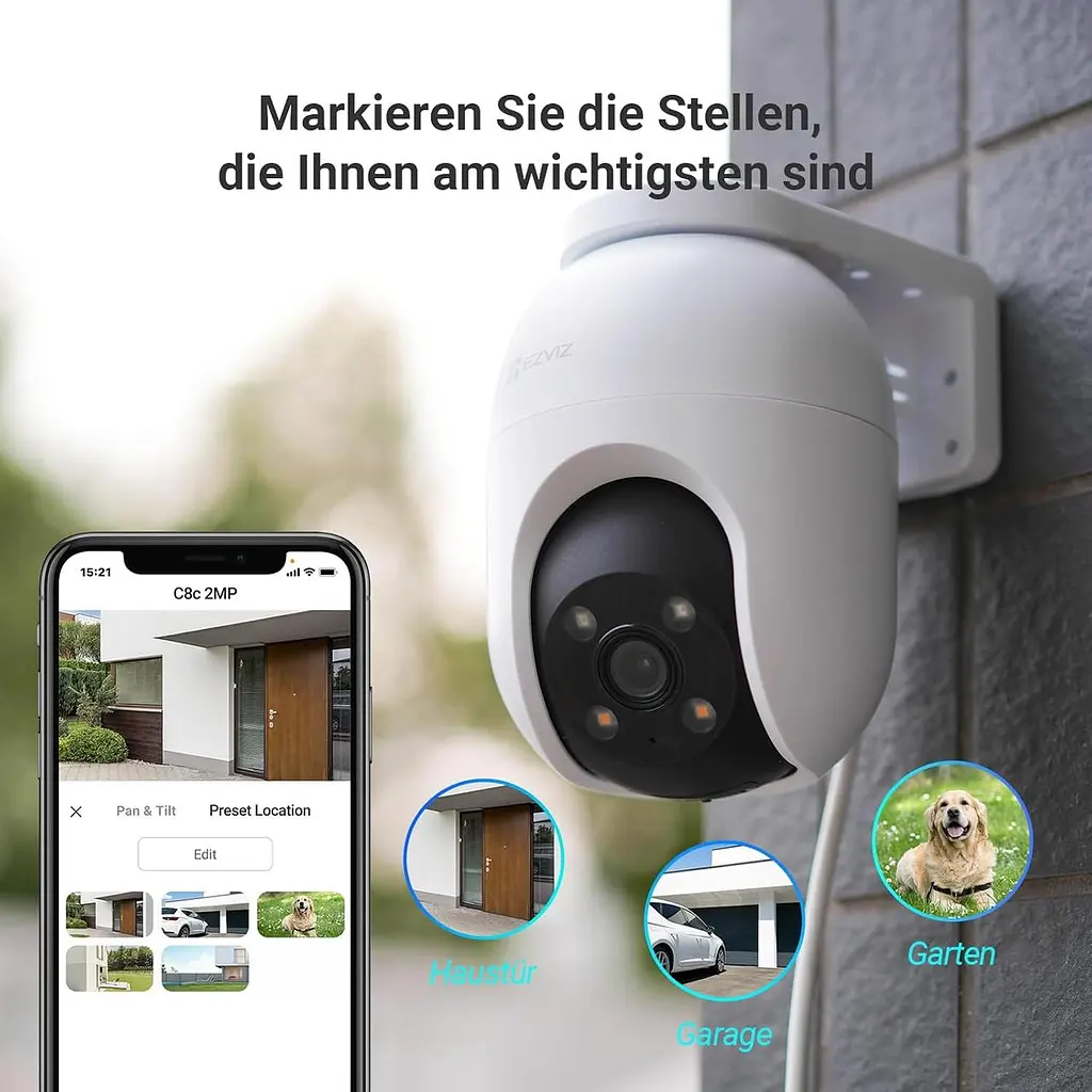 WiFi камера EZVIZ C8c 2MP, поворотна 360°, нічне бачення, трекінг, звук - фото 6