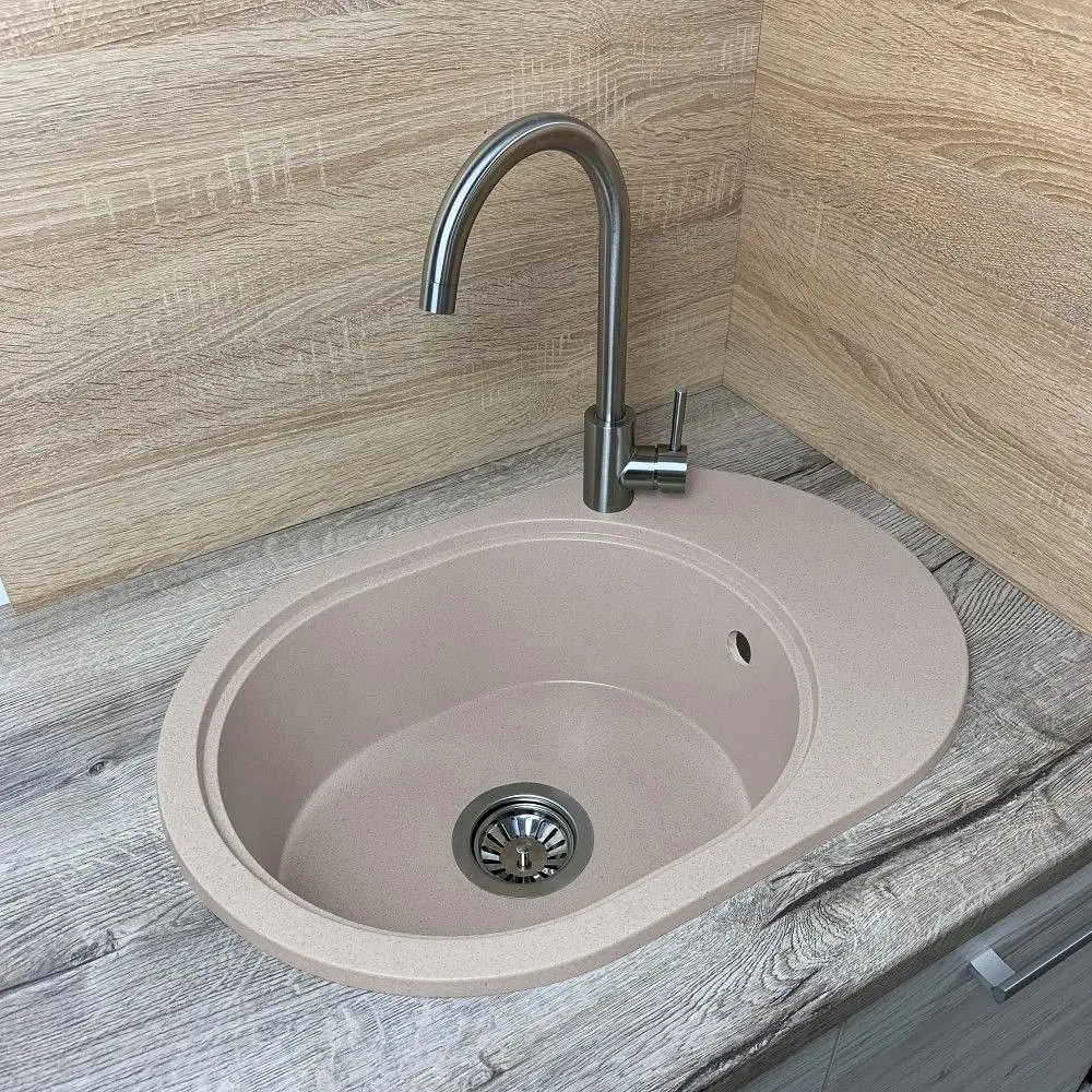Кухонна мийка Adamant OVALE avena 610x420x180 мм, з крилом 61 см - фото 2
