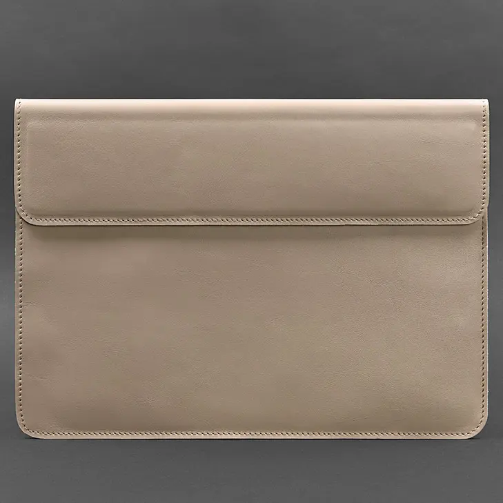 Шкіряний чохол-конверт BlankNote на магнітах для MacBook 15-16 дюйм Світло-бежевий - фото 4