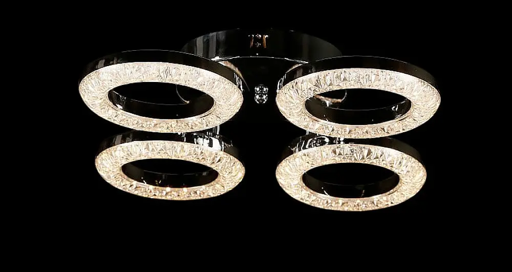 Люстра стельова LED Splendid Ray L2723/4, 4 лампи, діаметр 48 см, хром, сучасний стиль з пультом регулювання світла - фото 3