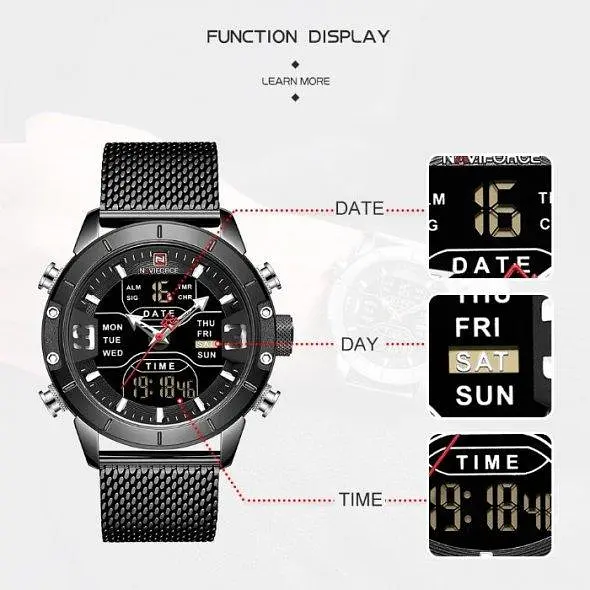 Чоловічий наручний годинник Naviforce Tesla Black NF9153 - фото 8