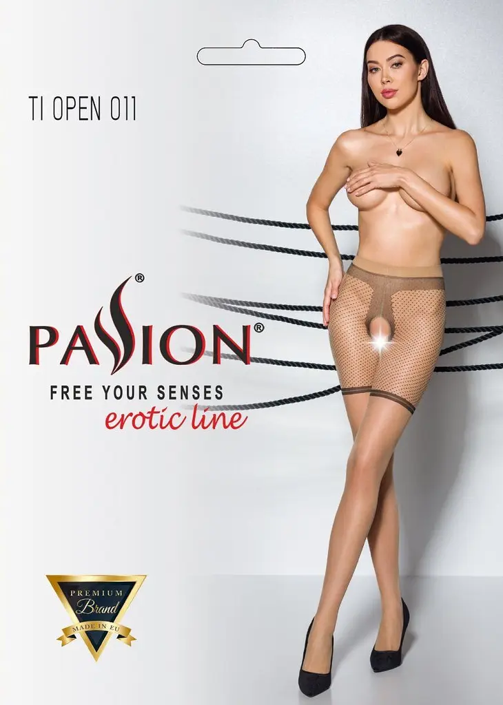 Колготки Passion Tiopen 011 з відкритим доступом 1/2 тілесні - фото 3