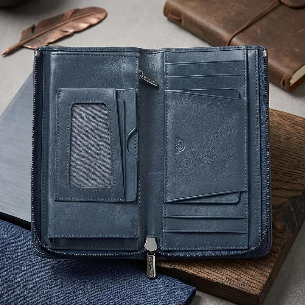 Вертикальне портмоне Tony Perotti Newcontatto 3598 navy (90647) Темно-синє - фото 5
