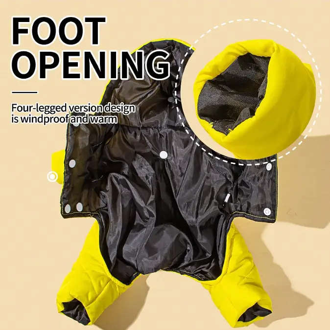 Комбінезон для собак та котів EcoToys Yellow S жовтий A: 24 см B: 32 см C: 28 см 6927 - фото 8