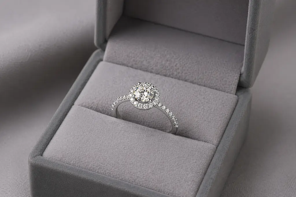 Каблучка з білого золота з муасанітами К-0673 20 - фото 7
