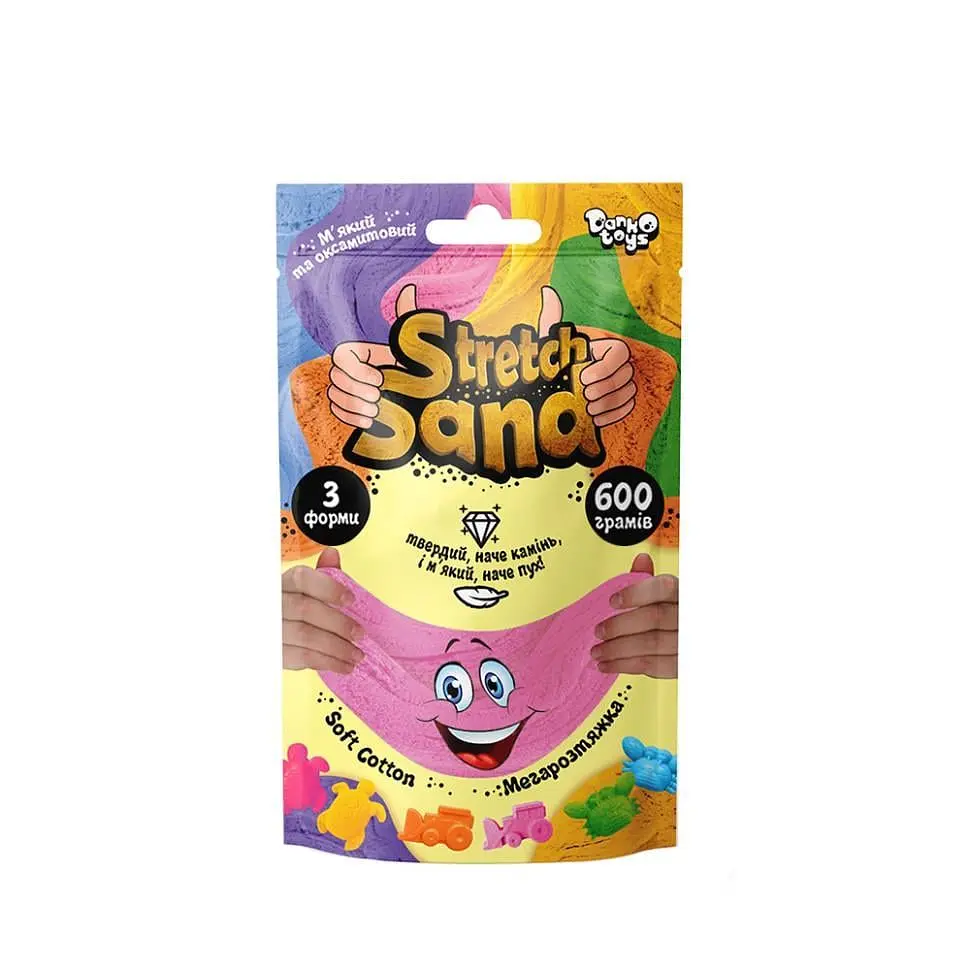 Пісок кінетичний Danko Toys Stretch Sand від 3 років 600 г Рожевий (PZ-340-P-98)