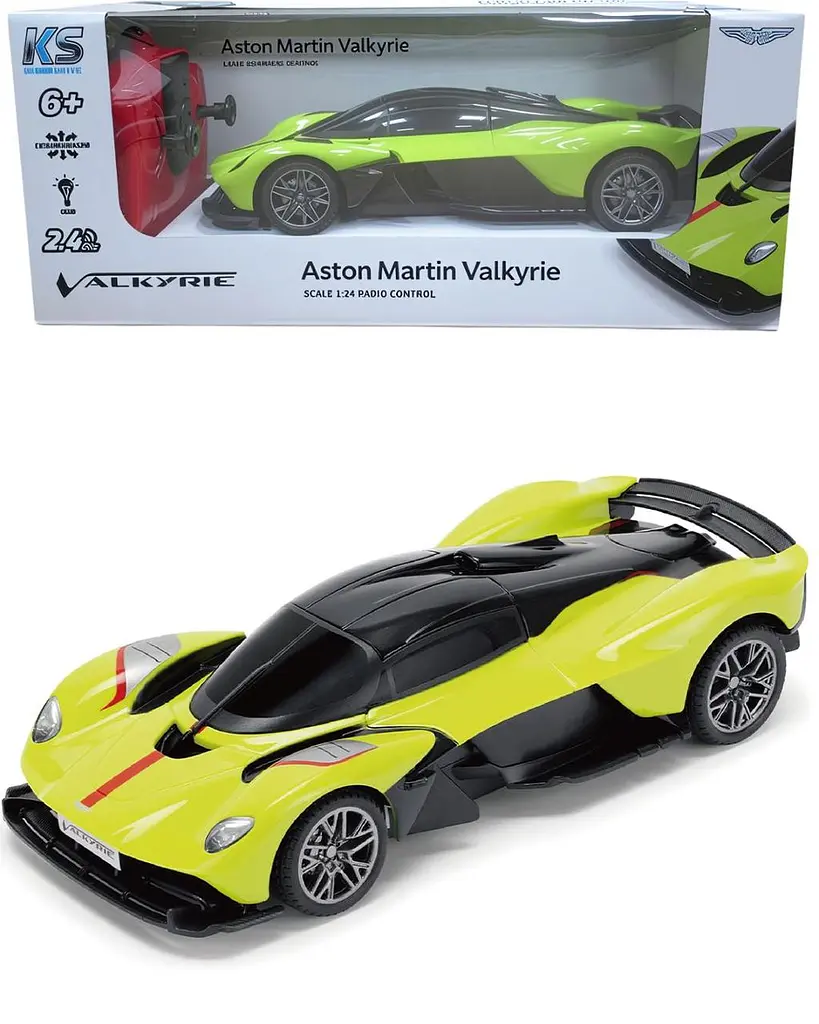 Іграшка машинка на радіокеруванні Aston Martin Valkyrie масштаб 1 до 24 зелена (250GAVGG)