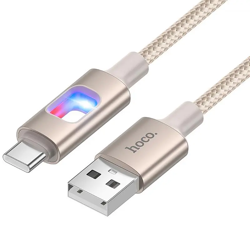 Дата кабель Hoco U144 New USB to Type-C 3 А (1,2 м) Золотой - фото 3