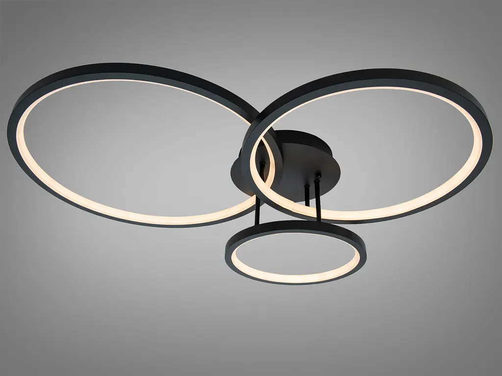 Мінімалістична LED-люстра для вітальні Diasha 2556BK dimmer, 84 W, пульт, 67x84 см - фото 3